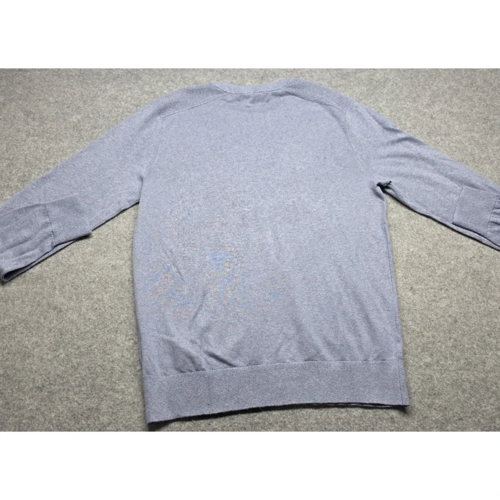 Banana Republic Mens Blue Silk Linen Blend Crewneck Sweater Medium Heathered
